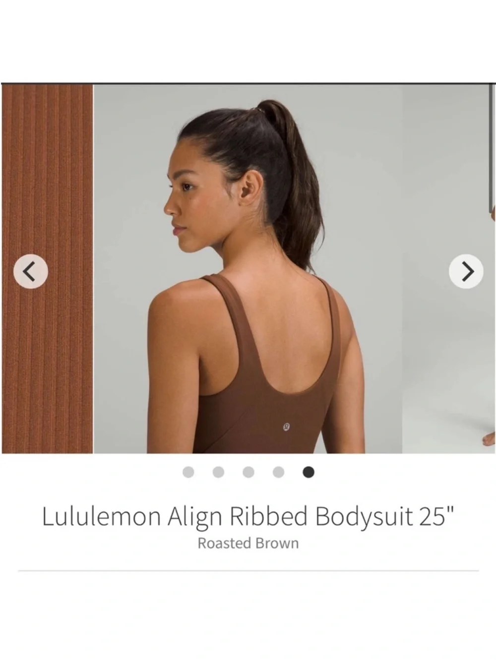Lululemon Align Ribbed Bodysuit Roasted Brown 25